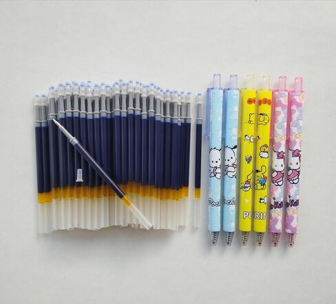 تعبئة حبر الجل السوداء ، 80 جهاز كمبيوتر الشخصي مع 6 أجزاء من أقلام هلام ، إعادة ملء PEN المستخدمة في الأقلام القابلة للسحب ، طرف معدني 0.5 ملم ، تعبئة عالمية 4.4 بوصة ، الكتابة السلسة (أسود 80) in Kuwait