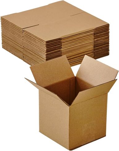 25 Packs Small Shipping Boxes 7X5X4 Inches, Kraft Corrugated Cardboard Boxes, For Small Business, Easy Assemble For Mailing, Moving, Packing And Storing in Saudi Arabia