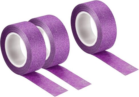 MECCANIXITY 0.6inch x 32.8ft Glitter Tape, Decorative Craft Tape Self Adhesive Stick 1.5cmx10m Deep Blue for Scrapbook, DIY Arts, Gift Wrapping Pack of 3 in Saudi Arabia