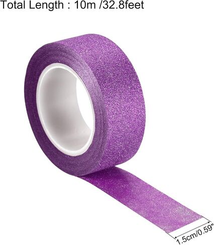 MECCANIXITY 0.6inch x 32.8ft Glitter Tape, Decorative Craft Tape Self Adhesive Stick 1.5cmx10m Deep Blue for Scrapbook, DIY Arts, Gift Wrapping Pack of 3 in Saudi Arabia
