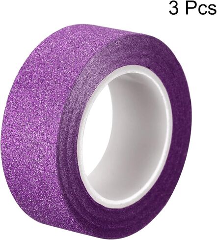 MECCANIXITY 0.6inch x 32.8ft Glitter Tape, Decorative Craft Tape Self Adhesive Stick 1.5cmx10m Deep Blue for Scrapbook, DIY Arts, Gift Wrapping Pack of 3 in Saudi Arabia