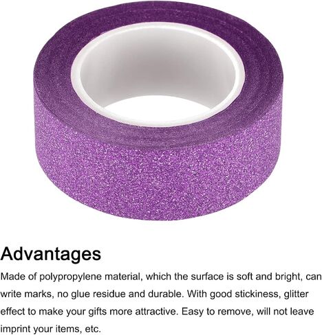 MECCANIXITY 0.6inch x 32.8ft Glitter Tape, Decorative Craft Tape Self Adhesive Stick 1.5cmx10m Deep Blue for Scrapbook, DIY Arts, Gift Wrapping Pack of 3 in Saudi Arabia