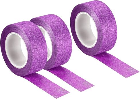 MECCANIXITY 0.6inch x 32.8ft Glitter Tape, Decorative Craft Tape Self Adhesive Stick 1.5cmx10m Deep Blue for Scrapbook, DIY Arts, Gift Wrapping Pack of 3 in Saudi Arabia