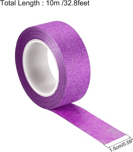 MECCANIXITY 0.6inch x 32.8ft Glitter Tape, Decorative Craft Tape Self Adhesive Stick 1.5cmx10m Deep Blue for Scrapbook, DIY Arts, Gift Wrapping Pack of 3 in Saudi Arabia