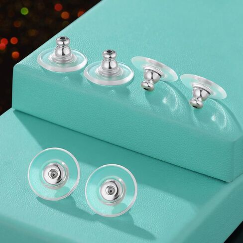 Earring Backs for Heavy Droopy Earrings - 12mm/0.47 Inch Large Secure Locking Backs for Women & Men for Any Occasion, Durable and Stylish Earring Backing Replacement for Studs, Silver 6 PCS in Saudi Arabia
