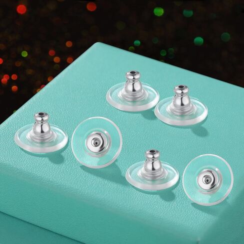 Earring Backs for Heavy Droopy Earrings - 12mm/0.47 Inch Large Secure Locking Backs for Women & Men for Any Occasion, Durable and Stylish Earring Backing Replacement for Studs, Silver 6 PCS in Saudi Arabia