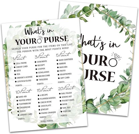 Bridal Shower Game Cards, Tropical Jungle Theme Engagement Party Cards for Wedding, Set of 30 Cards(Leaf011) in Kuwait