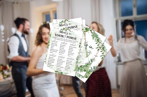 Bridal Shower Game Cards, Tropical Jungle Theme Engagement Party Cards for Wedding, Set of 30 Cards(Leaf011) in Kuwait