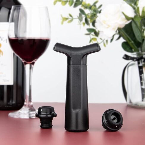 mafiti Set of 4 Wine Stoppers, Wine Bottle Stopper with Built-in Vacuum Wine Saver Pump Food-safe Silicone Caps, Keep Wine Fresh Up to a Week in Kuwait