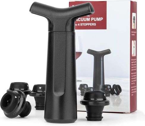 mafiti Set of 4 Wine Stoppers, Wine Bottle Stopper with Built-in Vacuum Wine Saver Pump Food-safe Silicone Caps, Keep Wine Fresh Up to a Week in Kuwait