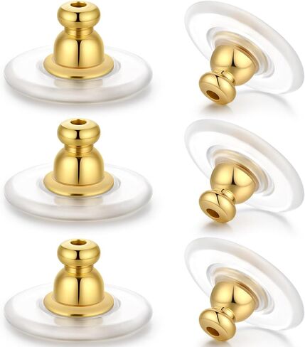 Earring Backs for Heavy Droopy Earrings - 12mm/0.47 Inch Large Secure Locking Backs for Women & Men for Any Occasion, Durable and Stylish Earring Backing Replacement for Studs, Silver 6 PCS in Saudi Arabia