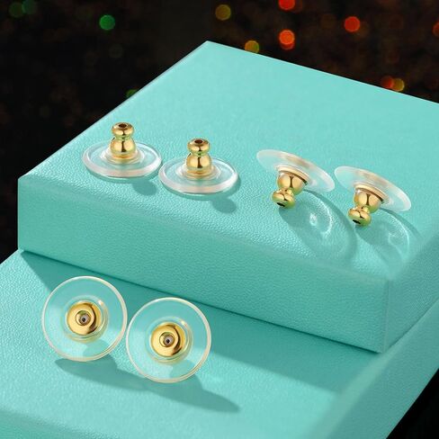 Earring Backs for Heavy Droopy Earrings - 12mm/0.47 Inch Large Secure Locking Backs for Women & Men for Any Occasion, Durable and Stylish Earring Backing Replacement for Studs, Silver 6 PCS in Saudi Arabia