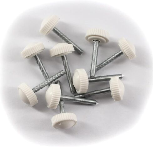 30Pcs M3x8 Hand Tightening Thumb Screws Male Thread Hand Clamping Knobs Screw with White Plastic Handle in Kuwait