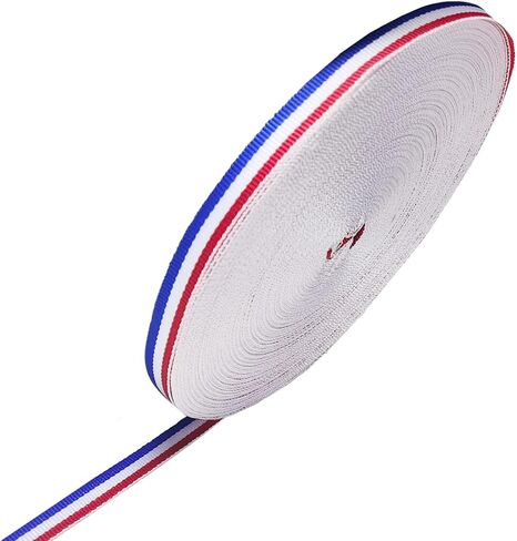 Red White and Blue Patriotic Ribbon, 3/8 Inch x 55 Yards American Flag Striped Grosgrain Belt,Double Face Polyester Colorful Ribbon for Memorial Day Gift Wrapping in Kuwait