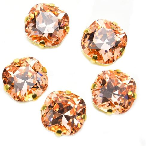 Brass Gold Setting Sew On Rhinestones, 36PCS Mixed Color Sew On K9 Glass Rhinestone Sewing Claw Rhinestone for Soldering Jewelry, Craft, Clothes, Garments (12mm, Champagne) in Saudi Arabia