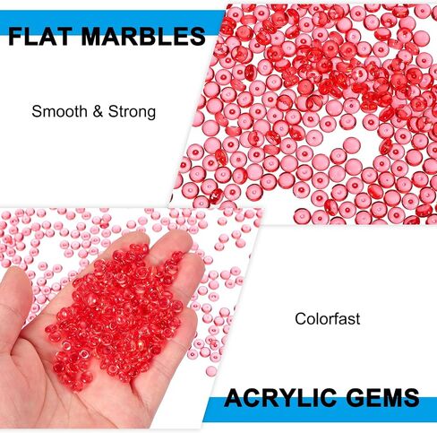 PATIKIL 1.1LB Flat Marbles, 15mm (0.59") Mini Acrylic Gems for Vases Filler Glass Beads Fish Tank Table Scatter Home Decor DIY Crafts, Pink in Saudi Arabia