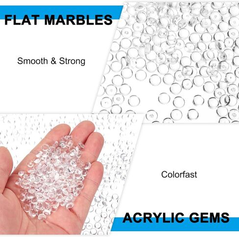 PATIKIL 1.1LB Flat Marbles, 15mm (0.59") Mini Acrylic Gems for Vases Filler Glass Beads Fish Tank Table Scatter Home Decor DIY Crafts, Pink in Saudi Arabia