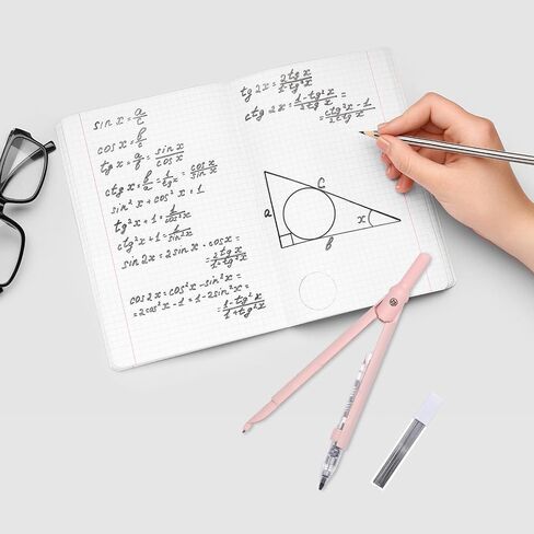 M&G Compass for Geometry, Metal Compass with Extra Leads and Eraser Geometry Math Drafting Drawing Measuring Tools for Classroom Office Supplies, Black in Kuwait