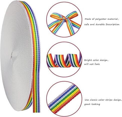 Red White and Blue Patriotic Ribbon, 3/8 Inch x 55 Yards American Flag Striped Grosgrain Belt,Double Face Polyester Colorful Ribbon for Memorial Day Gift Wrapping in Kuwait