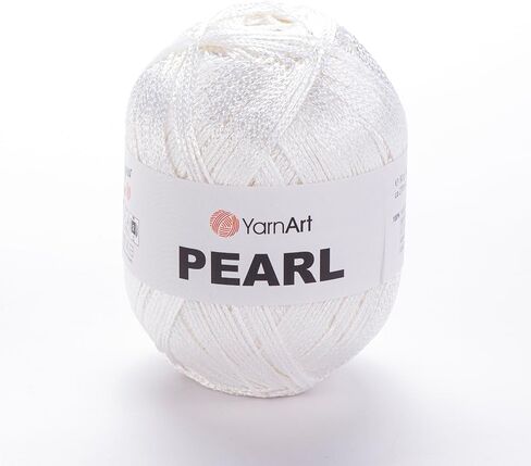 YarnArt Pearl - 100% Viscose Silky Shine Yarn, Lightweight & Soft Crochet Thread for Knitting, Lace Dresses, Blouses, Shawls, Summer Cardigans, 90g (3.17 oz), 270m (295 yds), Fine Weight (107) in Kuwait