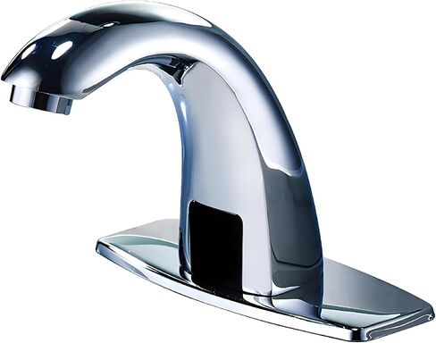Touchless Bathroom Sink Faucet - Automatic Motion Sensor Restroom Toilet Faucet - Battery or 110V AC Operated for Commercial Lavatory, Brushed Nickel in Saudi Arabia