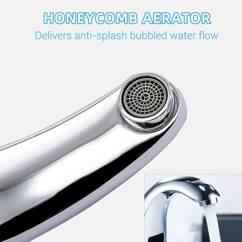 Touchless Bathroom Sink Faucet - Automatic Motion Sensor Restroom Toilet Faucet - Battery or 110V AC Operated for Commercial Lavatory, Brushed Nickel in Saudi Arabia