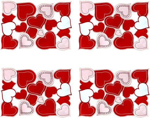 Simhomsen Embroidered Love Heart Table Runner for Valentine's Day, Mother’s Day, Wedding Anniversary, Marriage Proposals, Engagements, Romantic Events or Parties (13.5 × 69 inch) in Saudi Arabia