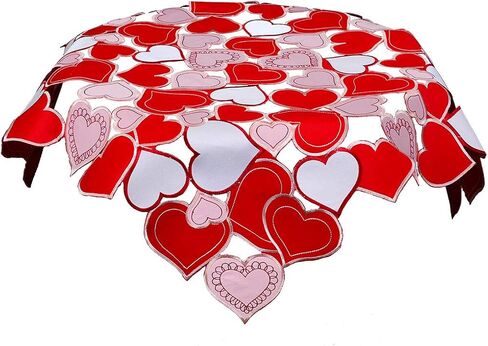 Simhomsen Embroidered Love Heart Table Runner for Valentine's Day, Mother’s Day, Wedding Anniversary, Marriage Proposals, Engagements, Romantic Events or Parties (13.5 × 69 inch) in Saudi Arabia