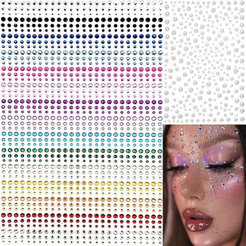 516 Pcs Heart Rhinestones Face Sticker Acrylic Self Adhesive Heart Gems Red Pink Clear Rose Red 6/10/12/18mm in Saudi Arabia