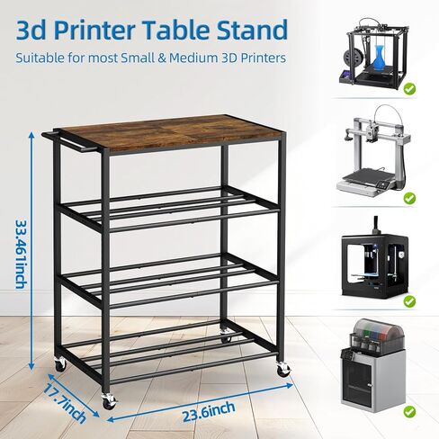 Wall Mount 3D Printer Filament Storage Rack,Rolling 3D Printing Stand Filament Organizer Spool Holders Racks Heavy Duty Metal Shelf for PLA/ABS/TPU,Filaments Organzied for 3D Printing in Kuwait