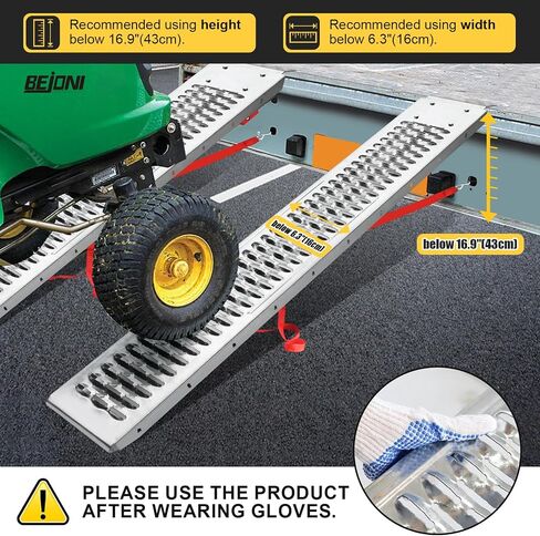 Shed Ramp 2pc, Steel Loading Ramps, 960lbs Capacity, Lawn Mower Ramps for Shed, Trailer Ramp for ATVs, Motorcycles, Cart, Home Steps, Stairs, 39.9" L x 8.7" W in Kuwait