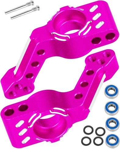Aluminum Rear Stub Axle Carriers Block Upgrades Part for 1/10 Slash 2WD VXL/Stampede 2WD VXL/Rustler 2WD VXL/Bandit 2WD VXL,RC Alloy Rear Stub Axle Carriers Hops up,Pink in Saudi Arabia