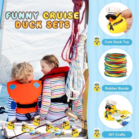 72 PCS TAG CRUISE KIT تشمل 24 جهازًا مينيًا مائيًا من المطاط بطّ 24 ورقة العلامات 24 نطاقات مطاطية مرنة لإخفاء أمتعة الأمتعة كرنفال مكافآت (أصفر) in Kuwait