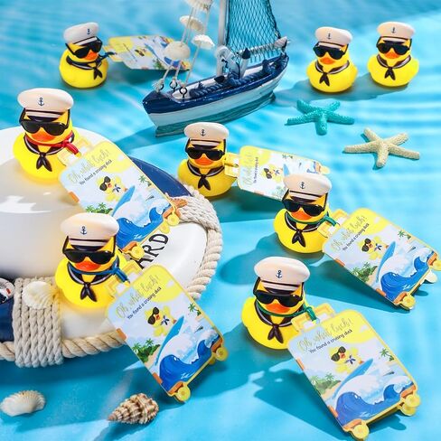 72 PCS TAG CRUISE KIT تشمل 24 جهازًا مينيًا مائيًا من المطاط بطّ 24 ورقة العلامات 24 نطاقات مطاطية مرنة لإخفاء أمتعة الأمتعة كرنفال مكافآت (أصفر) in Kuwait
