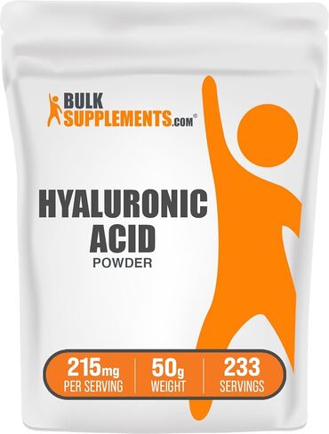 BULKSUPPLEMENTS.COM مسحوق حمض الهيالورونيك - مكملات حمض الهيالورونيك - حمض الهيالورونيك 200 ملغ - حمض الهيالورونيك من الدرجة الغذائية - 200 ملغ من حمض الهيالورونيك النقي لكل وجبة (50 جرام - 1.8 أونصة) in Kuwait