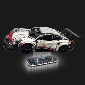 معرض Acrylic Display Stand for Lego Technic 911 RSR Race Model Car Model Kit 42096 ، موقف عرض مخصص واضح مع قاعدة مضيئة لـ LEGO 42096 ، 42165 ، 42154 ، 42173 ، 42151 (موقف فقط ، بدون طراز)