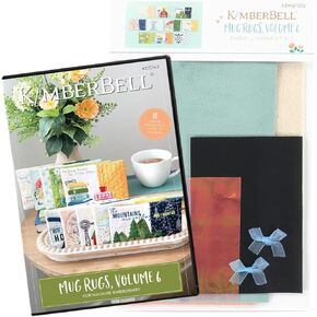 Kimberbell Mug Rugs Volume 6 Bundle - Machine Embroidery Design CD & Embellishment Kit - 10 Darling Designs with Embellishments