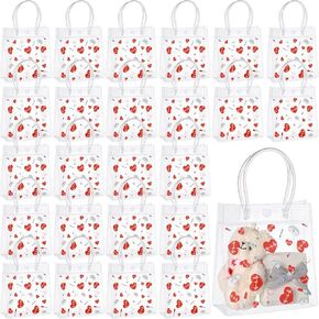 Sweetude 24 PCS ممرضات الأكياس أسبوع الهدايا مع مقابض 5.9 × 6.3 × 2.7 بوصة PVC CLEAR RESEBLAIN