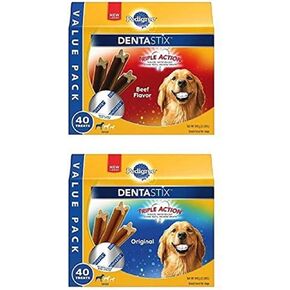 نسب Dentastix علاجات كبيرة للكلاب ، (2) 4.16 رطل حزم (80 علاج)