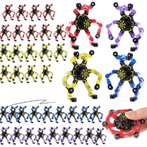 40 PCS قابلة للتشوه الروبوت المغازل ، ألعاب الإصبع القابلة للتحويل لجوائز الفصول الدراسية ، عيد الميلاد ، هدايا عيد الحب - حقيبة جيدة ، تخزين ، سلة عيد الفصح للأطفال