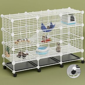 أقفاص خنزير غينيا كبيرة داخلية: 3 مستويات C & C Rabbit Cage قفص حيوان صغير على عجلة مع صينية قابلة للإزالة لأرنب Hamster Ferret Rat Chinchilla Hedgehog