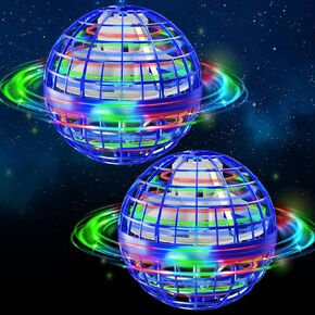 Flying Orb Ball Toys 2 Pack ، Hover Hover Boomerang Spinner يدويًا ميني Mini Drone Cosmic Globe Spinning Childs Outdoor Fly Toy Gift Aways Cool For Boys 6 7 8 9 10+ elem
