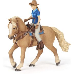 Papo Wild West Horse And Cowgirl , Blue