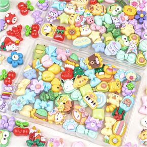 60Pcs Slime Charms,Cute Small Resin Charms, Random Ornament for Scrapbooking DIY Crafts