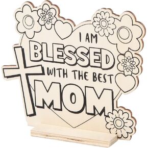 Color Your Own Religious Mother’s Day Tabletop Signs, 12 Pieces