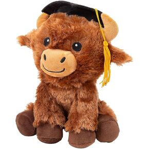 Fun Express Graduation Mortarboard Stuffed Highland Cow