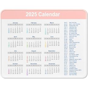 2025 Calendar Mouse Pad, Square New Year 2025 Mousepad 10.2 x 8.3 Inch, Stitched Edge Anti-Slip Waterproof Rubber Computer Mat for Office, Gaming, Laptop, New Year Office Supplies Gift, Green