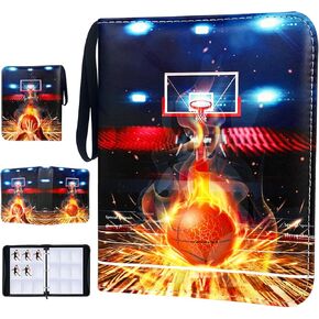 Basketball Card Binder 9 Pocket, Trading Card Binder with Sleeves, Sports Card Binder Collectible Trading Card Albums Fits 900 Cards with 50 Removable Sleeves