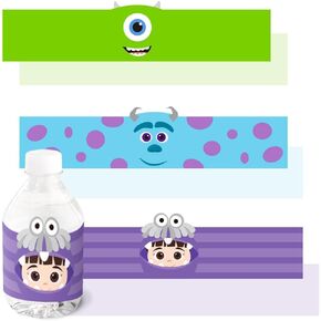 24pcs monster موضوع عيد ميلاد حفل زجاجة ماء مناسبة لزخارف حفلة عيد ميلاد أصدقاء الحفلات الزخارف ، bottlestickers1