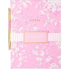 Laura Ashley English Garden Flip Pad with Pen - 6 × 8.25 بوصة من المفكرة السميكة ، غلاف قوي ، صفحات مثقبة مبطنة ، حامل قلم مرن ، وسادة كتابة أنيقة